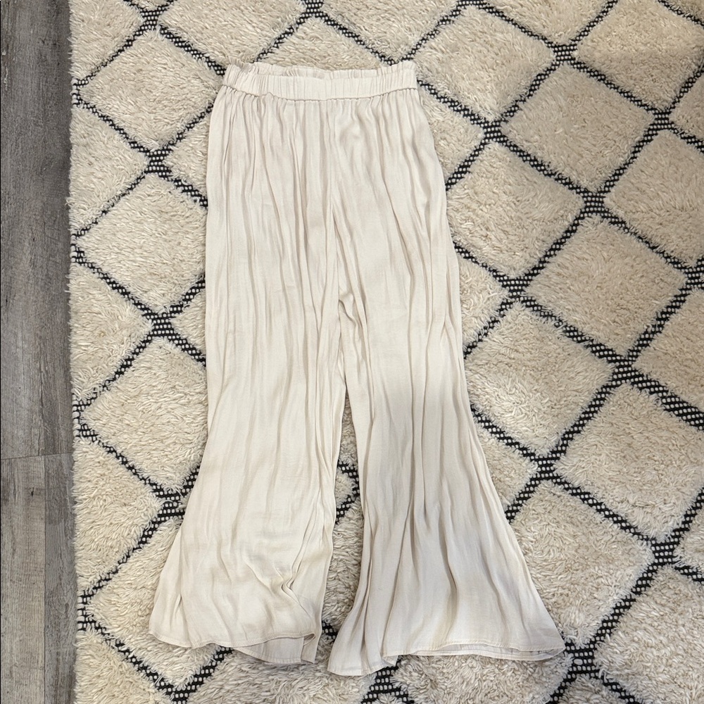 Zara Cream Wide Leg Pants